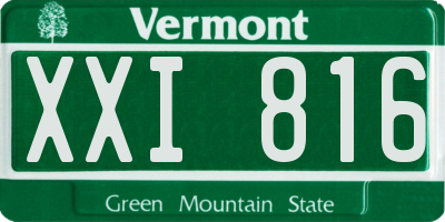 VT license plate XXI816