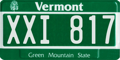 VT license plate XXI817