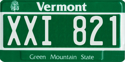 VT license plate XXI821