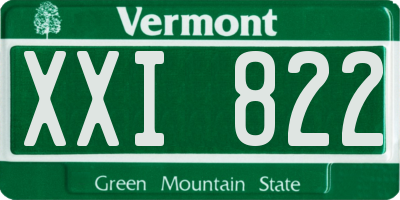 VT license plate XXI822