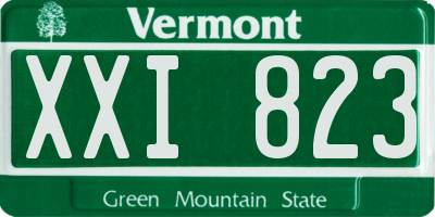 VT license plate XXI823