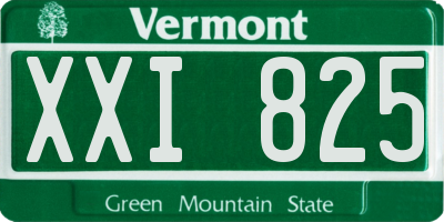 VT license plate XXI825