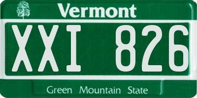 VT license plate XXI826