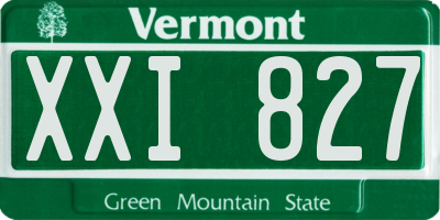 VT license plate XXI827