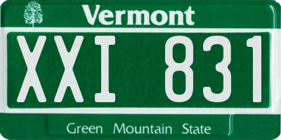 VT license plate XXI831