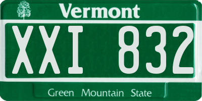 VT license plate XXI832