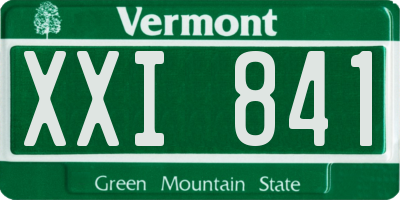 VT license plate XXI841