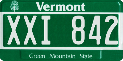 VT license plate XXI842