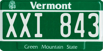 VT license plate XXI843