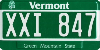 VT license plate XXI847