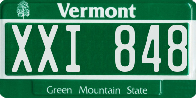 VT license plate XXI848