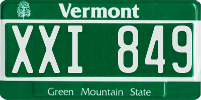 VT license plate XXI849