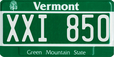 VT license plate XXI850