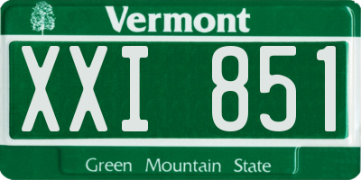 VT license plate XXI851