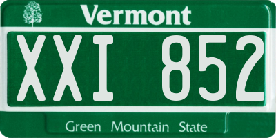 VT license plate XXI852
