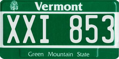 VT license plate XXI853