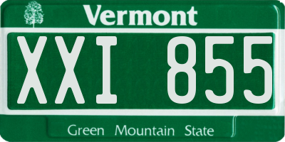 VT license plate XXI855