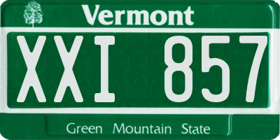VT license plate XXI857
