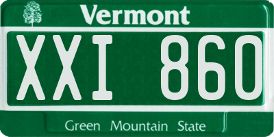 VT license plate XXI860