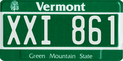 VT license plate XXI861
