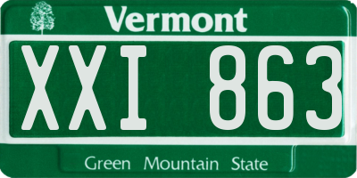 VT license plate XXI863