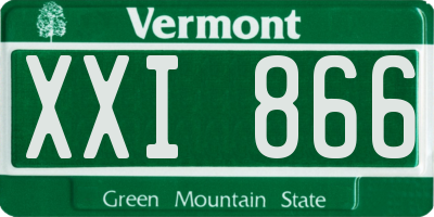VT license plate XXI866