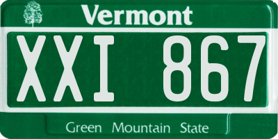 VT license plate XXI867
