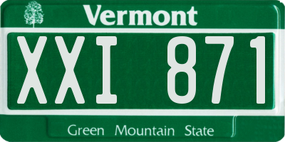 VT license plate XXI871