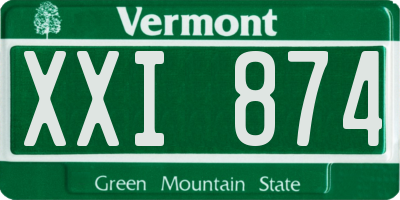 VT license plate XXI874