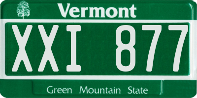 VT license plate XXI877