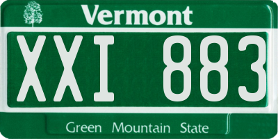 VT license plate XXI883