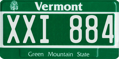VT license plate XXI884
