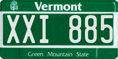 VT license plate XXI885