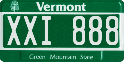 VT license plate XXI888