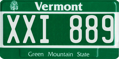 VT license plate XXI889