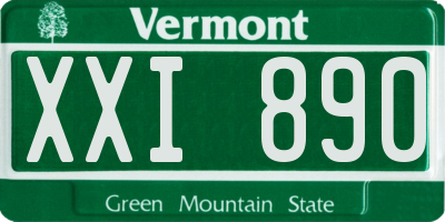 VT license plate XXI890