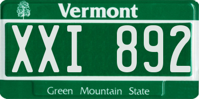 VT license plate XXI892