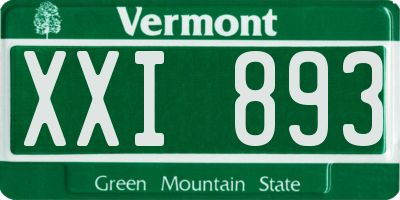 VT license plate XXI893