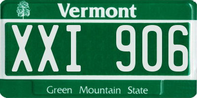 VT license plate XXI906