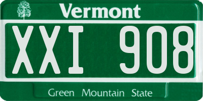 VT license plate XXI908
