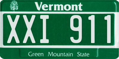 VT license plate XXI911