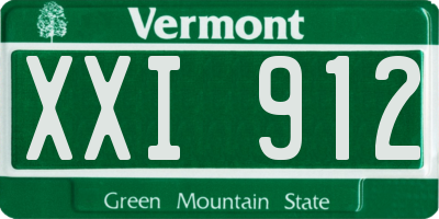 VT license plate XXI912