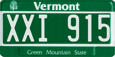 VT license plate XXI915