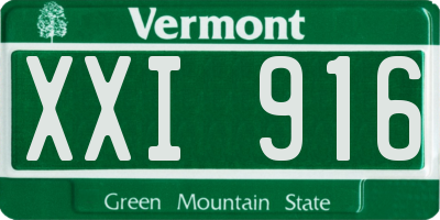 VT license plate XXI916