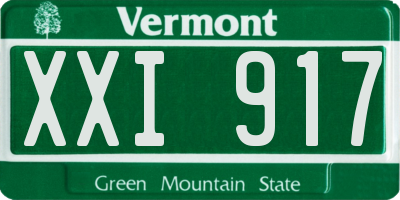 VT license plate XXI917