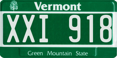 VT license plate XXI918