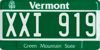 VT license plate XXI919