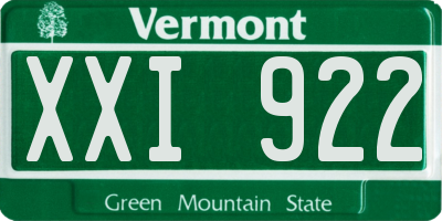 VT license plate XXI922