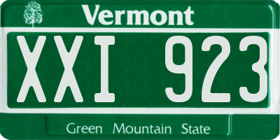 VT license plate XXI923