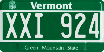 VT license plate XXI924